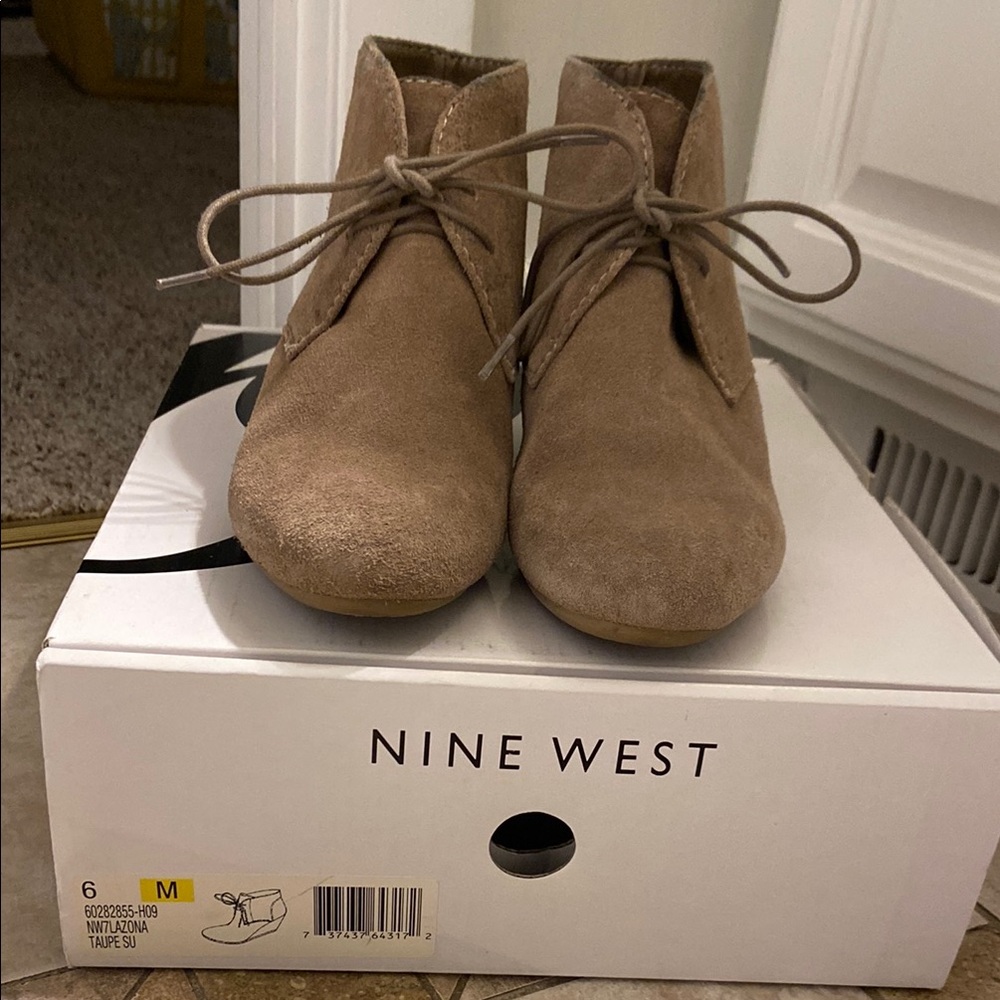 Used Nine West wedge booties